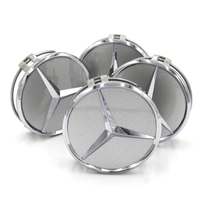 Satz Original Mercedes-Benz Radnabendeckel titan silber mit erhabenen Stern 1