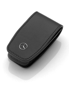 Mercedes-Benz Schlüsseletui, Rindleder Edelstahl, Druckknopf-1 1