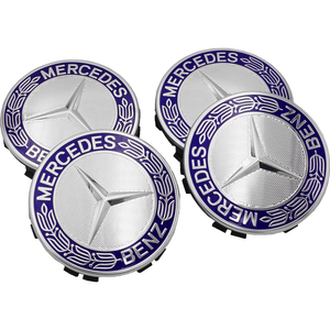 Satz Original Mercedes-Benz Radnabendeckel Lorbeerkranz blau 2