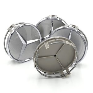 Satz Original Mercedes-Benz Radnabendeckel titan silber mit erhabenen Stern 2