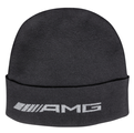 Original Mercedes-Benz AMG Strickmütze schwarz, Baumwolle (Bio) / Wolle (Merinowolle) / Polyamid